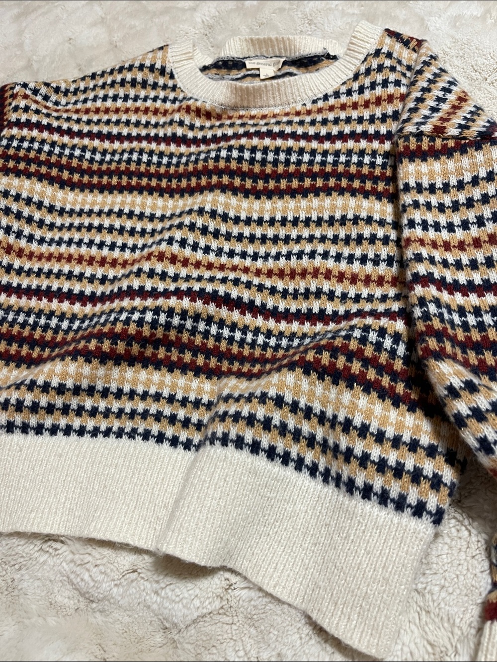 The General Good Cream Houndstooth Crewneck Sweater - Picture 2 of 12